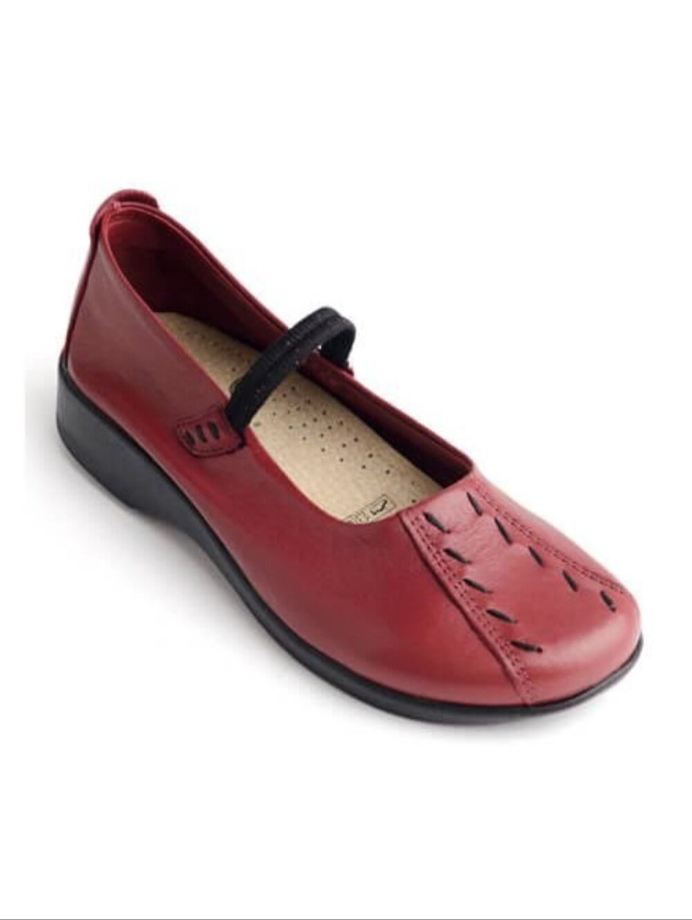 Arcopedico Red Leather "Shawna" Mary Jane Ballet Flat with Elastic Strap (EU 40)